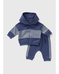 Baby Herringbone Hoodie & Jogging Bottoms Set