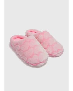 Girls Heart Mule Slippers