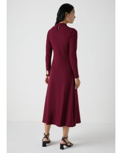 Et Vous Burgandy Front Seam Fit & Flare Dress