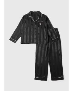 Girls Stripe Satin Pyjama Set