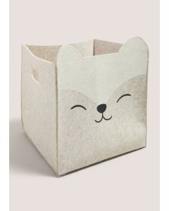 Neutral Felt Fox Basket Cream-Cream