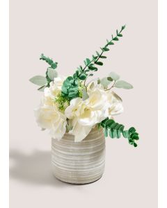 Mixed Flowers In Pot (39cmx28cmx38cm)-White