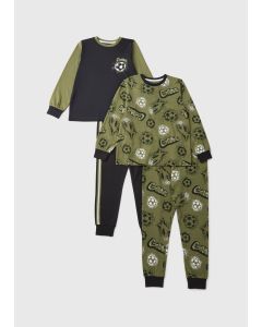 2 Pack Boys Football Pyjama Set