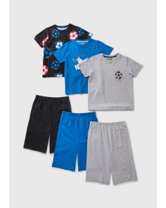 3 Pack Boys Football Pyjama Sets