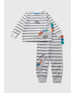 Boys Dinosaur Stripe Pyjama Set