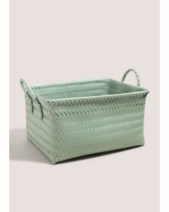 Plastic Woven Tray-Green-One Size