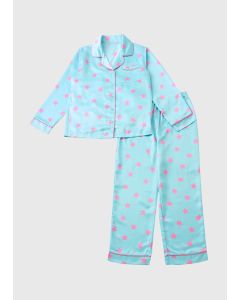 Girls Star Satin Pyjama Set