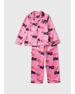 Girls Graffiti Satin Pyjama Set