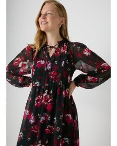 Floral Chiffon Midi Dress