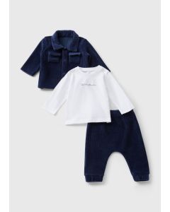 3 Piece Boys Smart Top & Trouser Set