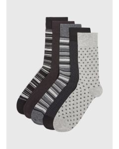 5 Pack Patterned Socks