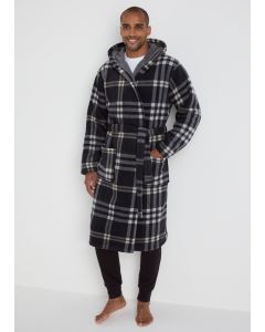 Check Bonded Hood Dressing Gown