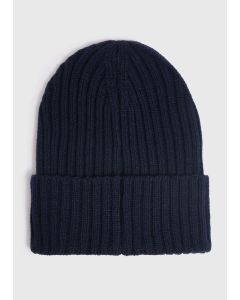 Thick Ribbed Essential Beanie-Navy-One Size