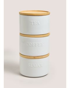 Ceramic Sugar Canister-White-One Size