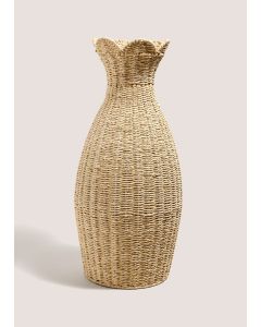 Scallop Edge Woven Vase-Wood-One Size