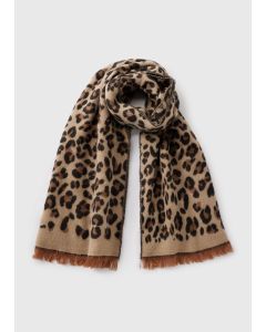 Animal Print Scarf-Brown-One Size