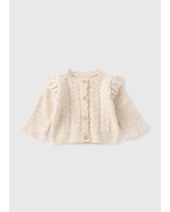 Baby Oatmeal Knitted Cardigan