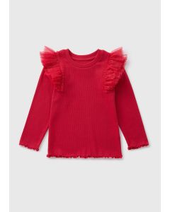 Girls Mesh Frill Top