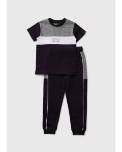 Boys Jacquard T-Shirt & Jogging Bottoms Set