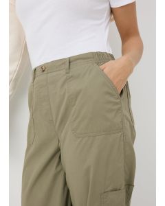 Poplin Crop Leg Trousers