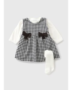 Baby Jacquard Dress & Tights Set