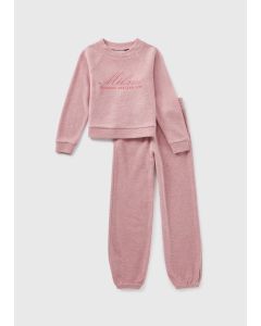 Girls Soft Ribbed Sweatshirt & Jogging Bottom Set