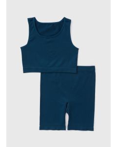 Girls Crop Top & Cycling Shorts Set