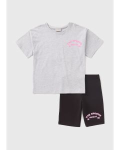 Girls Wellness Cycling Top & Shorts Set