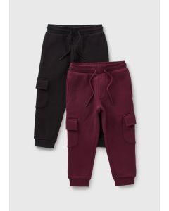 2 Pack Boys Cargo Jogging Bottoms