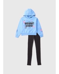 Girls Vibrant Energy Hoodie & Flares Set