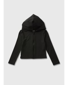 Girls Ribbed Zip Up Hoodie