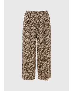 Leopard Print Wide Leg Trousers