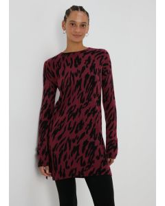 Leopard Print Knitted Tunic