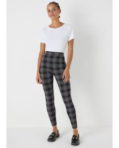 Check Textured Leggings