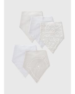 5 Pack Baby Bandana Bibs-Grey-One Size