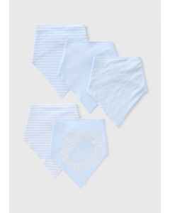 5 Pack Baby Bandana Bibs-Blue-One Size