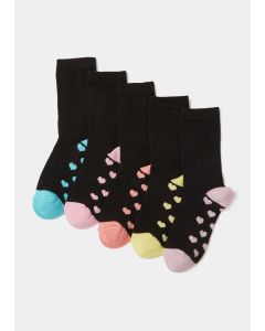 7 Pack Girls Heart Ankle Socks