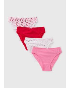 4 Pack Heart High Leg Knickers