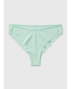 Mint Lace Back Brazilian Knickers