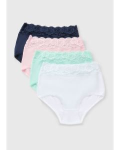 4 Pack Lace Trim Full Knickers