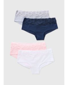 4 Pack Lace Short Knickers