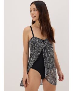 Zebra Print Mesh Swim Dress