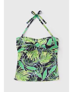 Tropical Leaf Print Tankini Top