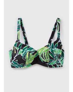 DD+ Tropical Leaf Print Bikini Top