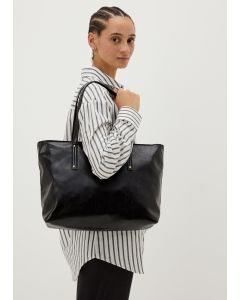 Soft PU Tote Bag-Black-One Size