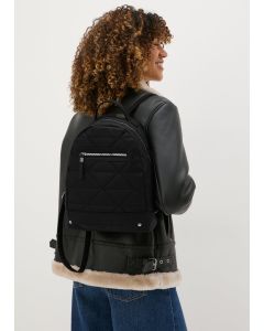 Faux Leather Backpack-Black-One Size