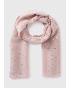 Nude Woven Foil Spot Scarf-Pink-One Size