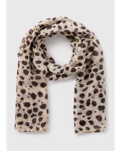 Woven Animal Print Scarf-Beige-One Size