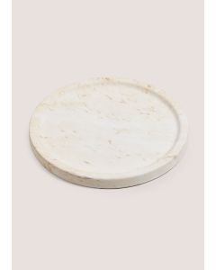 Marble Candle Plate-White-One Size