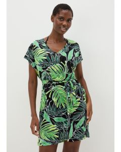 Tropical Leaf Print Kaftan